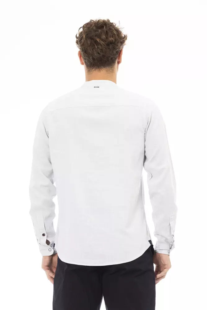 White Rayon Men Shirt