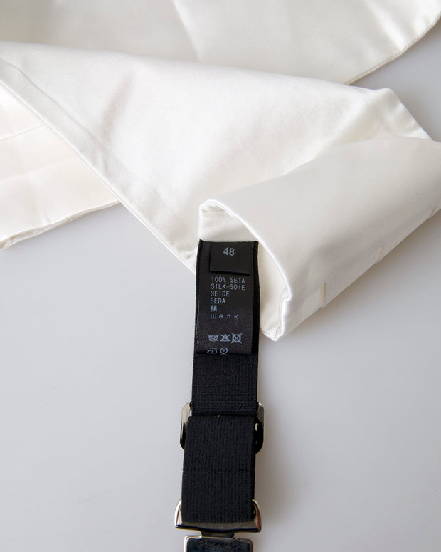Elegant White Silk Cummerbund