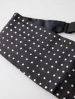 Elegant Silk Black & White Polka Dot Cummerbund