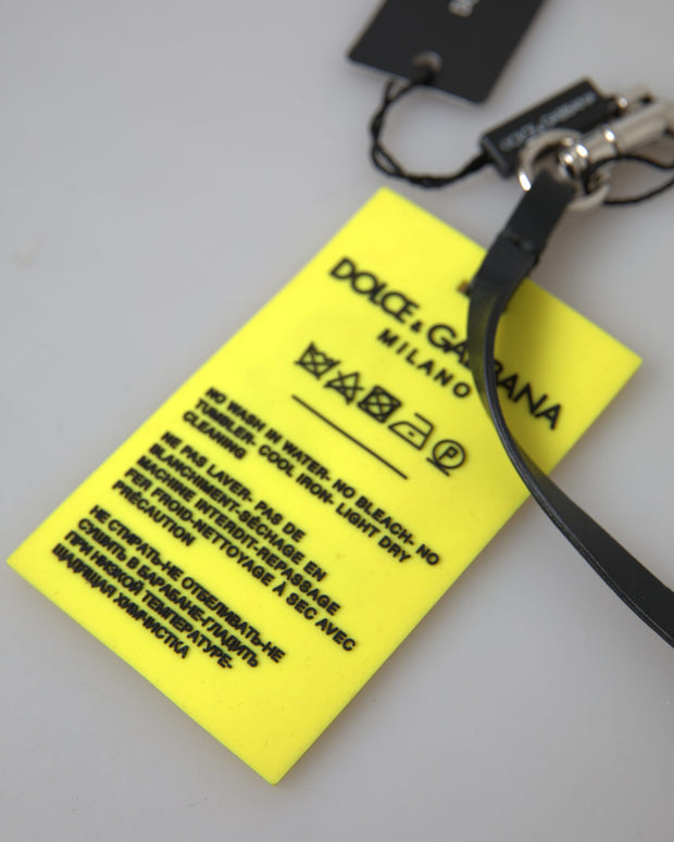 Yellow Silicone DG Logo Gold Brass Keyring Keychain