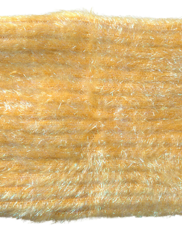 Yellow Polyester Mohair Fiber Neck Wrap Scarf