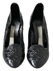 Elegant Black Crystal Cinderella Pumps