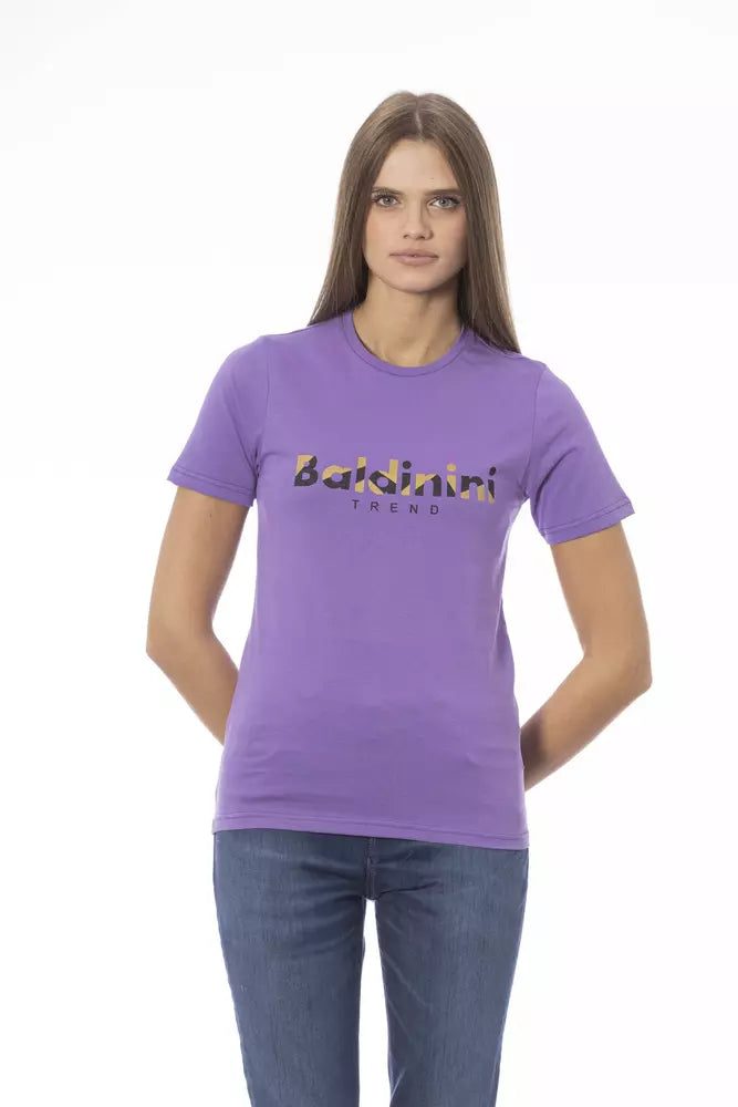 Purple Cotton Women T-Shirt