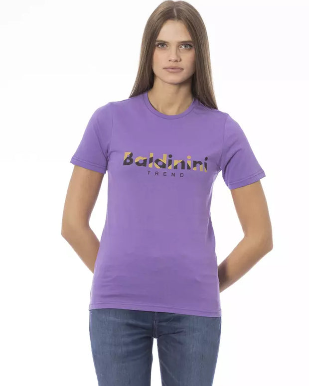 Purple Cotton Women T-Shirt