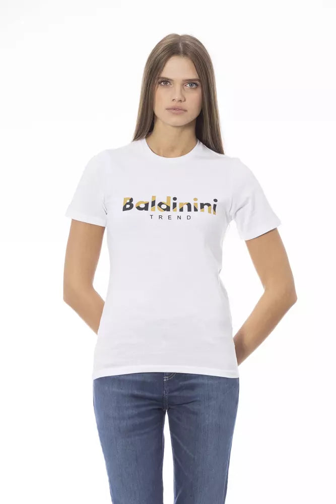 White Cotton Women T-Shirt