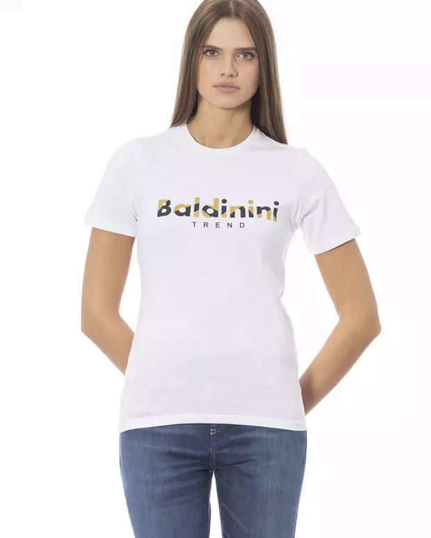White Cotton Women T-Shirt