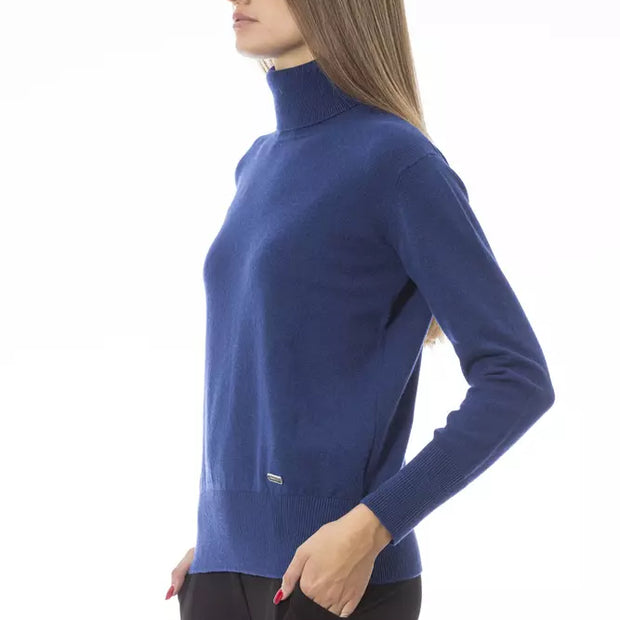 Blue Wool Women Sweater