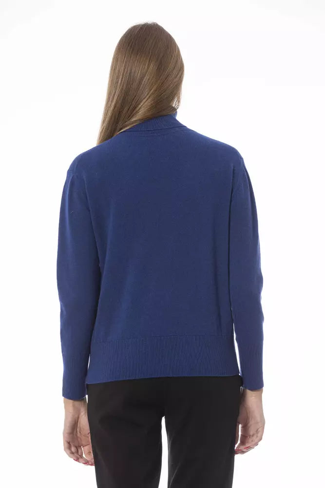 Blue Wool Women Sweater