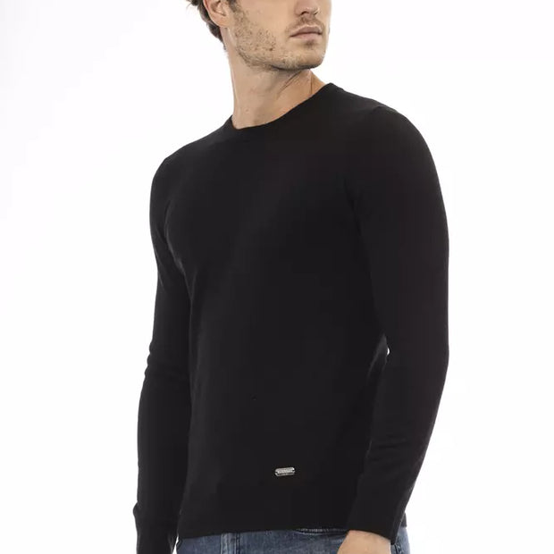 Black Wool Men Sweater