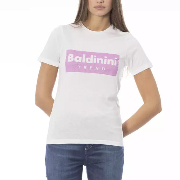 White Cotton Women T-Shirt