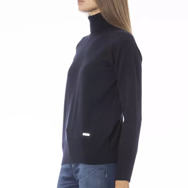 Blue Wool Women Sweater