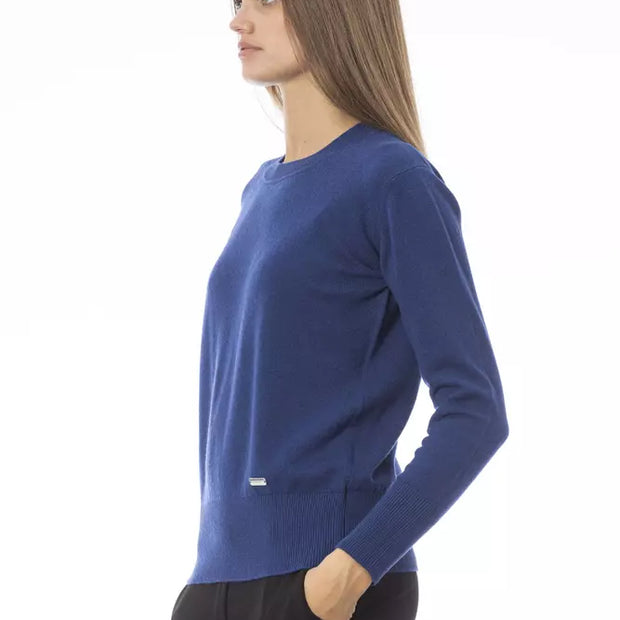 Blue Wool Women Sweater