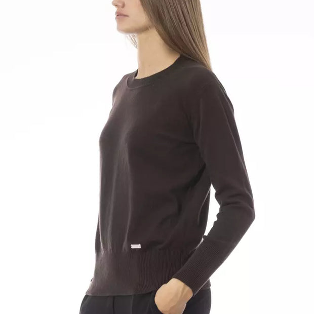 Brown Wool Women Sweater