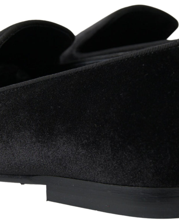 Black Velvet Loafers Formal Shoes