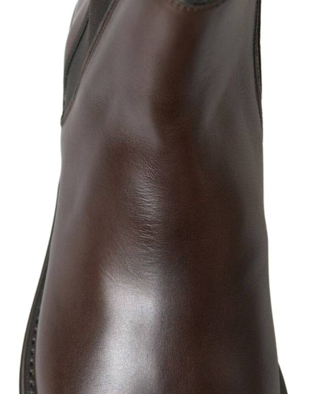 Brown Leather Chelsea Mens Boots Shoes
