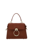 Elegant Sepia Brown Calfskin Shoulder Handbag