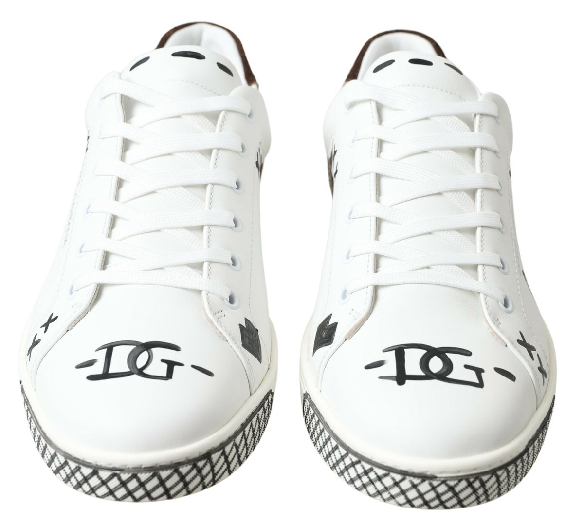 Sleek White Leather Casual Sneakers