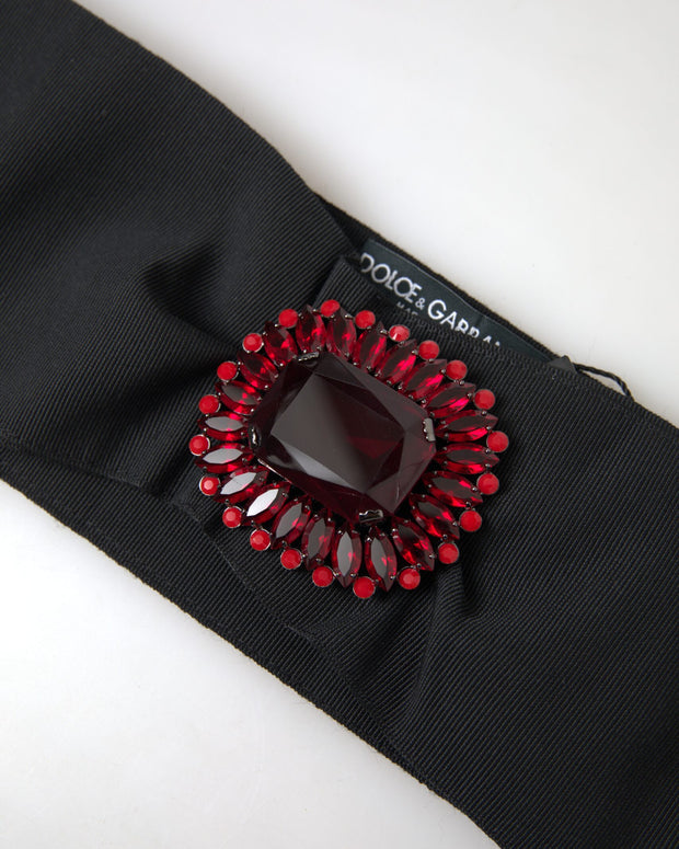 Black Crystal Brass Wide Waist Runway Belt