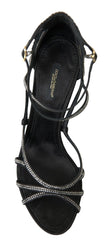 Rhinestone Stiletto Sandal Satin Shoes