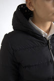 Black Polyester Hooded Reversible Jacket