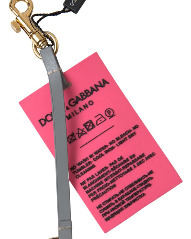 Pink Silicone DG Logo Gold Brass Keyring Women Keychain
