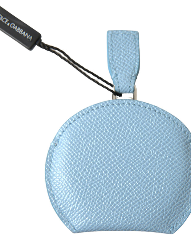 Light Blue Calfskin Leather Mirror Holder