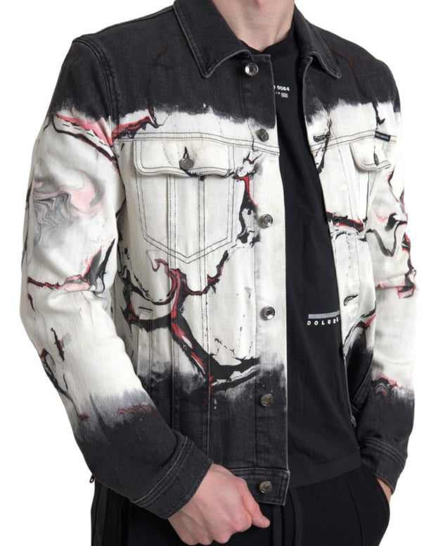 Multicolor Cotton Collared Denim Jacket