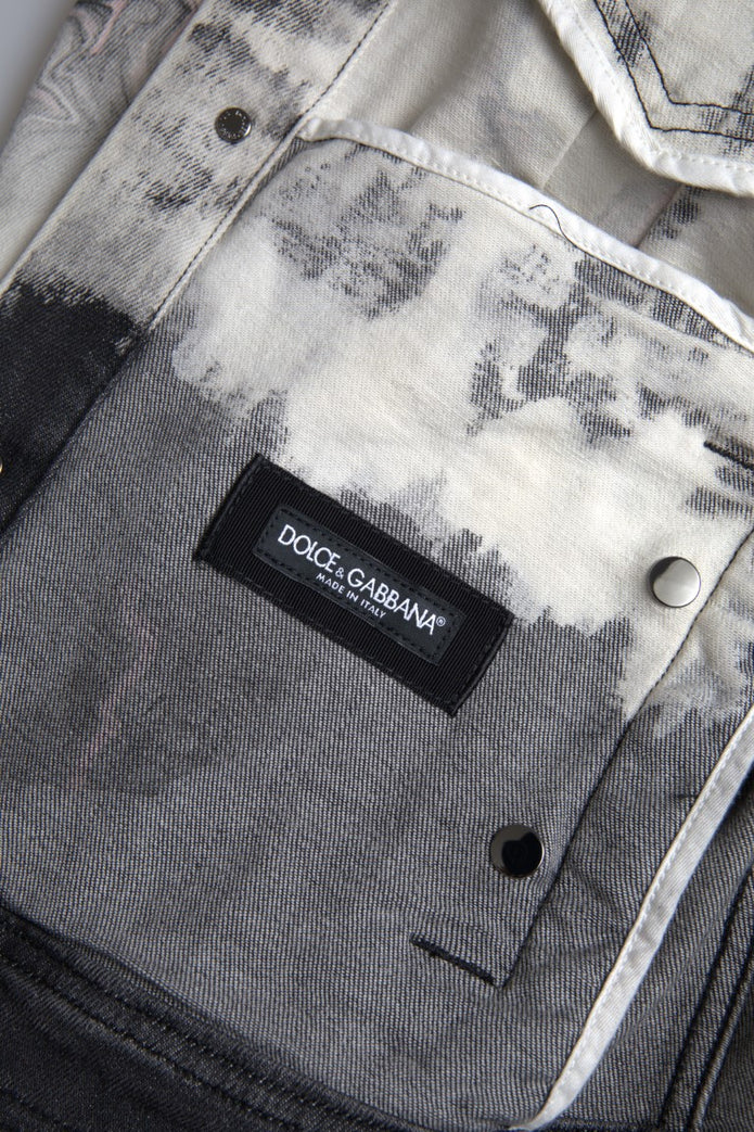 Multicolor Cotton Collared Denim Jacket