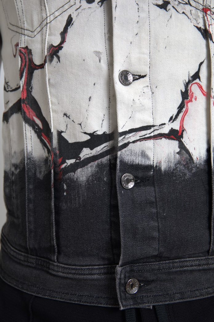 Multicolor Cotton Collared Denim Jacket
