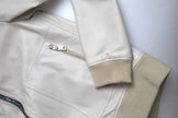Cream Leather Bomber Blouson Full Zip Jacket