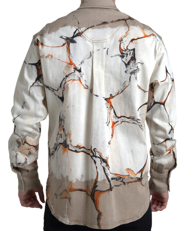 Multicolor Cotton Collared Denim Shirt