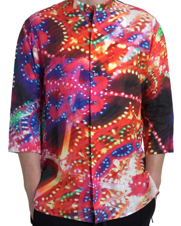 Multicolor Luminarie Print Linen Shirt