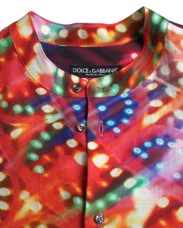 Multicolor Luminarie Print Linen Shirt