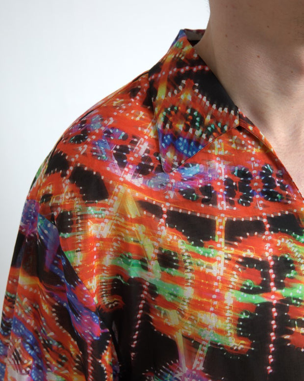 Multicolor Luminarie Print Men Cotton Shirt