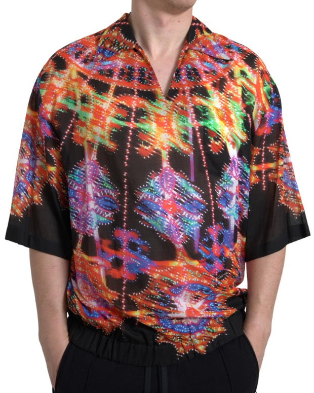 Multicolor Luminarie Print Men Cotton Shirt