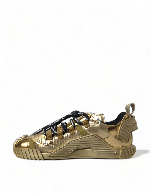 Gleaming Gold-Toned Luxury Sneakers