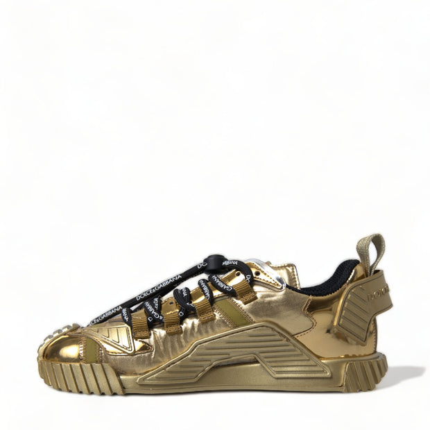 Gleaming Gold-Toned Luxury Sneakers