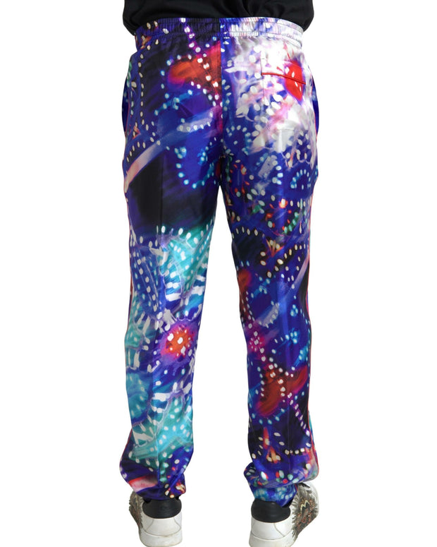 Multicolor Printed Silk Men Trouser Pants