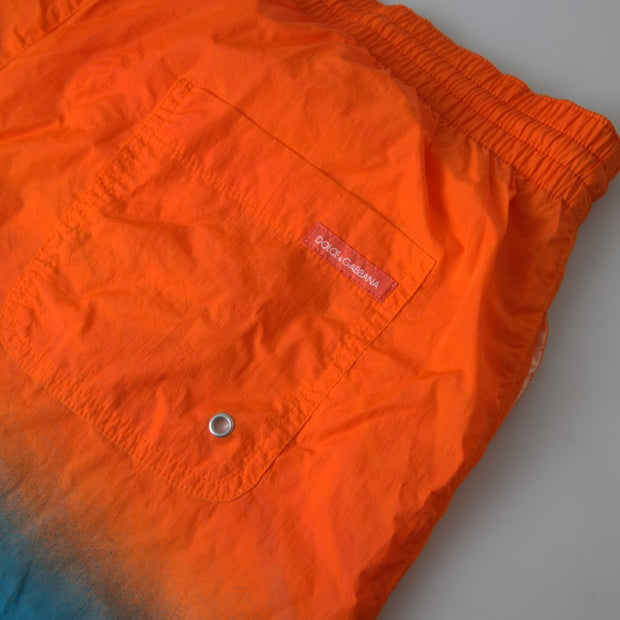 Gradient Effect Swim Shorts in Vibrant Orange