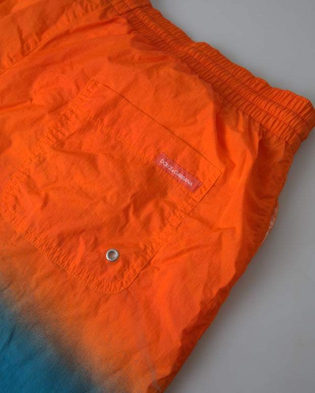 Orange Blue Gradient Beachwear Swimwear Shorts