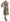 Multicolor Green Floral Silk Wrap Midi Dress