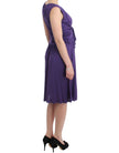 Elegant Purple Knee-Length Jersey Dress