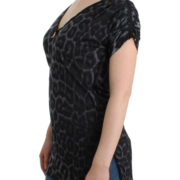 Sultry Leopard V-Neck Modal Top