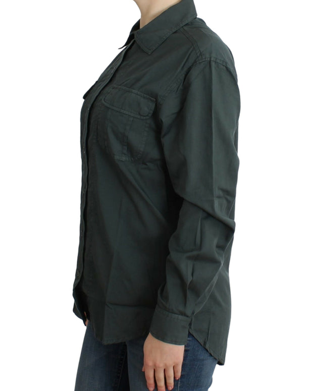 Gray button down shirt