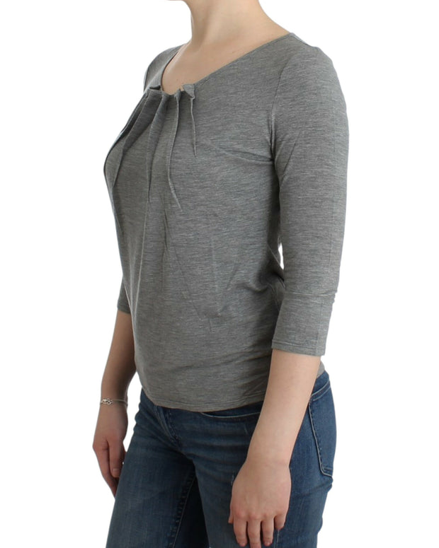 Gray 3/4 sleeves jumper top