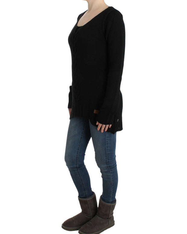 Black knitted wool sweater