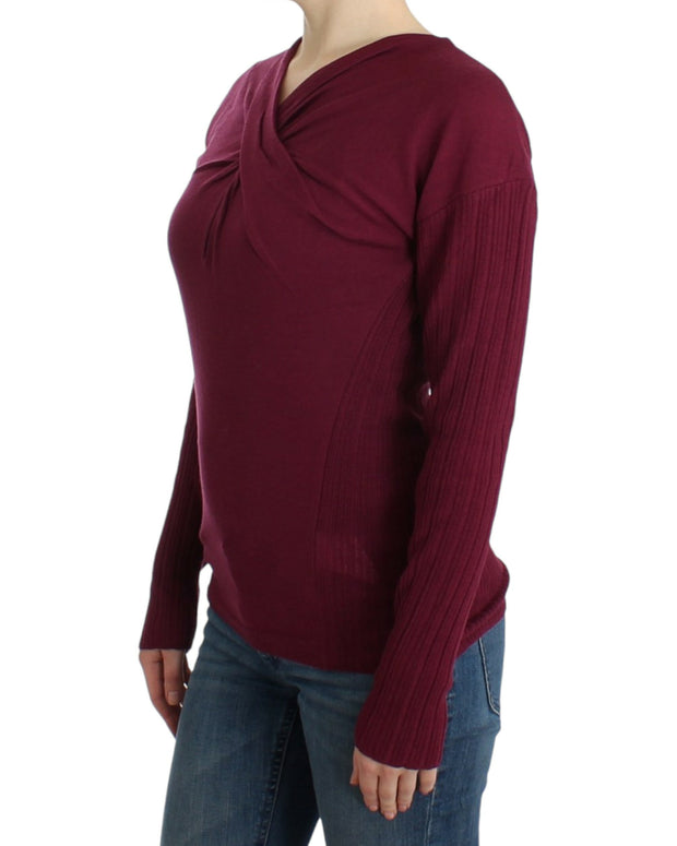 Purple knitted wool sweater