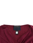 Elegant Purple Keyhole Wool Sweater