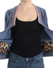 Blue velvet zipup sweater