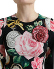 Black Floral Embellished Lace A-line Dress